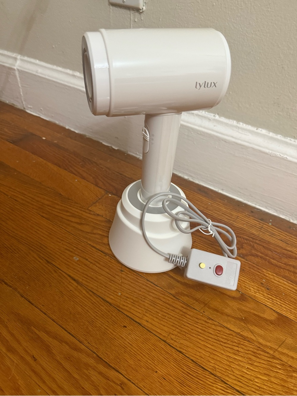 lylux White Compact Tabletop Hair Dryer with Stand